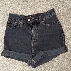 Urban Outfitters BDG High Rise Mom Denim Black Shorts